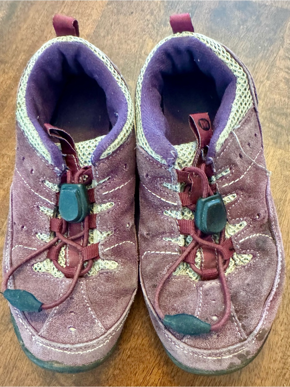 🥾 Merrell Kids Hiking Shoes Purple Suede Trail Shoes Quick Lace 💜🌲